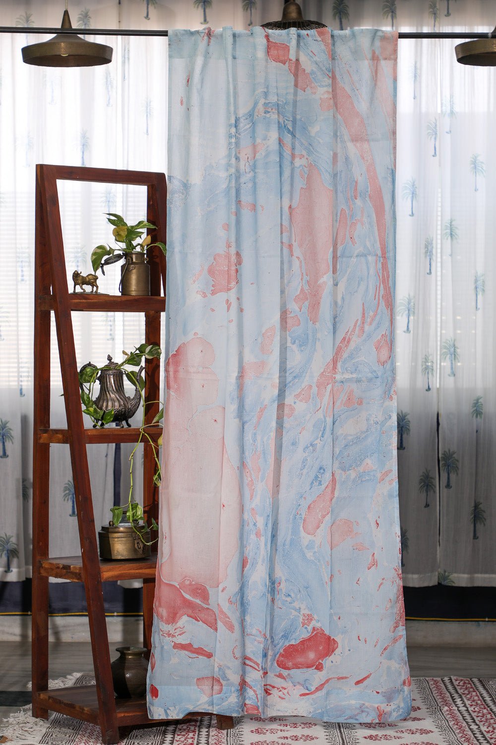 Dreaming Sky Handmarble Printed Cotton Door Curtain