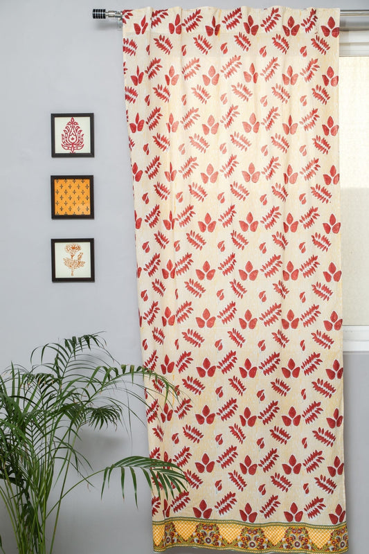 Glow of Autum Handblock Printed Cotton Door Curtain