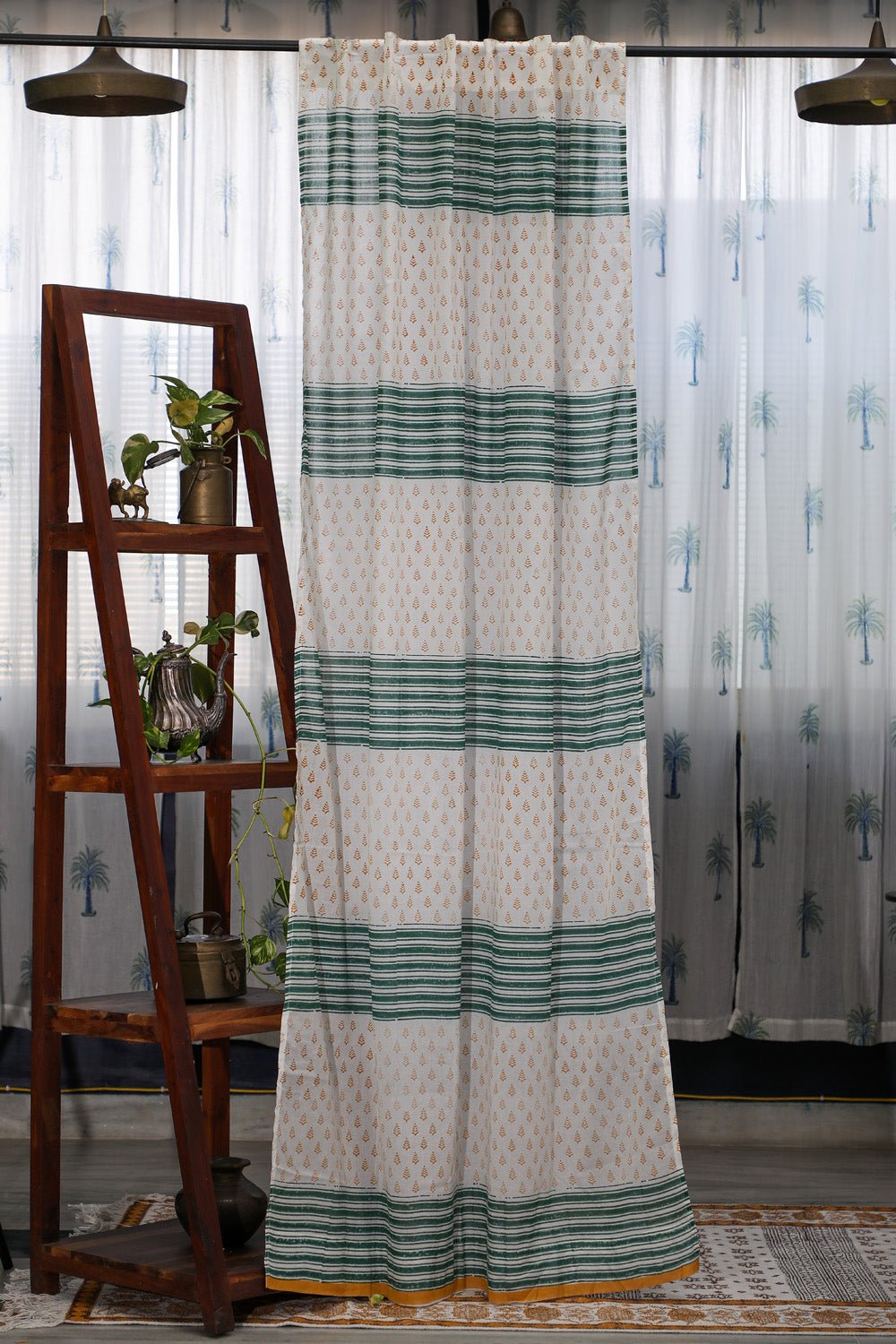 Good Vibes Handblock Printed Cotton Door Curtain