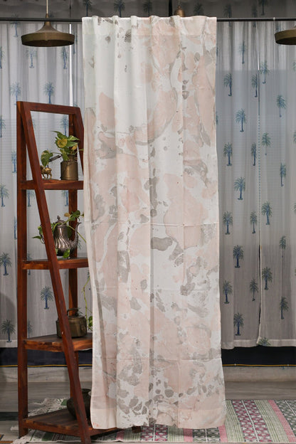 Gray Fantasy Handmarble Printed Cotton Door Curtain