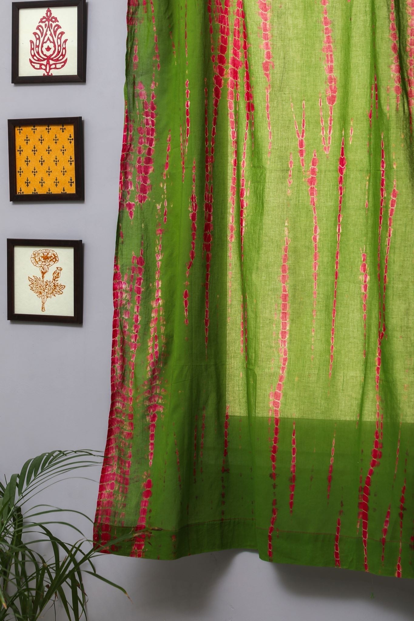 Hardy mum Handblock Printed Cotton Window Curtain