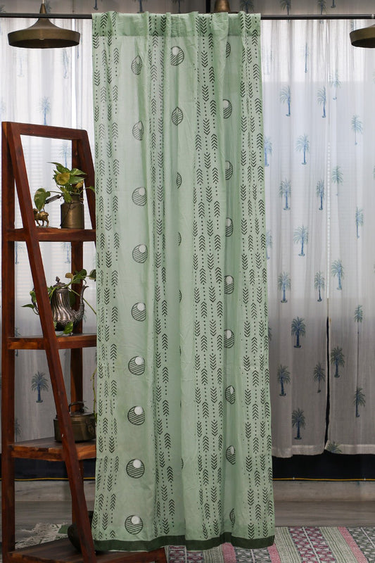 Pastel Dreams Handblock Printed Cotton Door Curtain