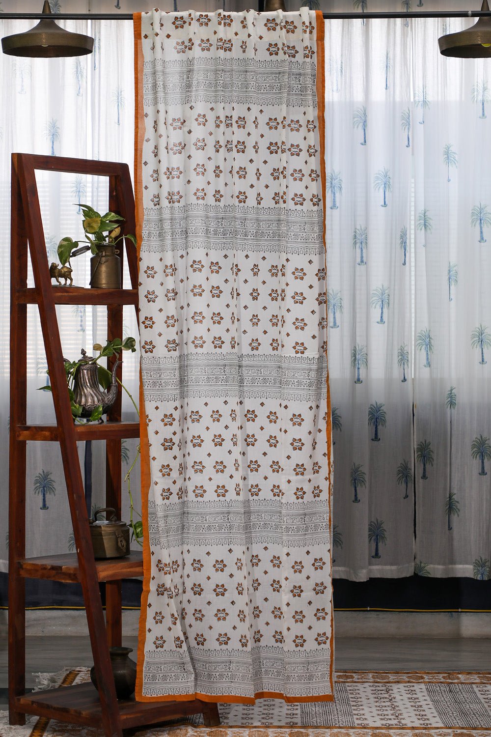 Sparkling Star Handblock Printed Cotton Door Curtain