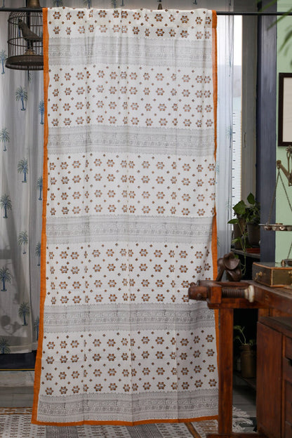 Sparkling Star Handblock Printed Cotton Door Curtain