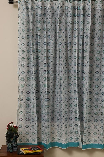 Twinkling Stars Handblock Printed Voile Cotton Curtain