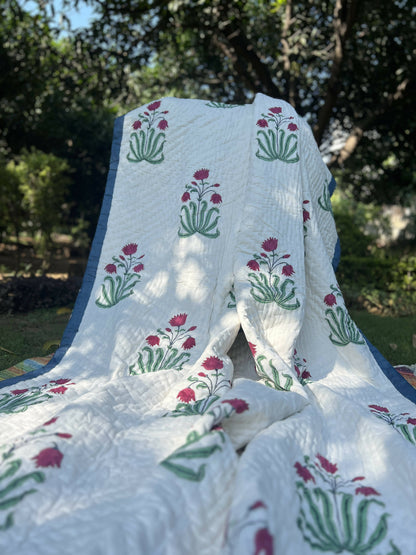 Reversible Hand Block Quilt | Royal Bedding