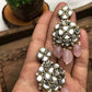 Natural Stone and Kundan Chandelier Earrings