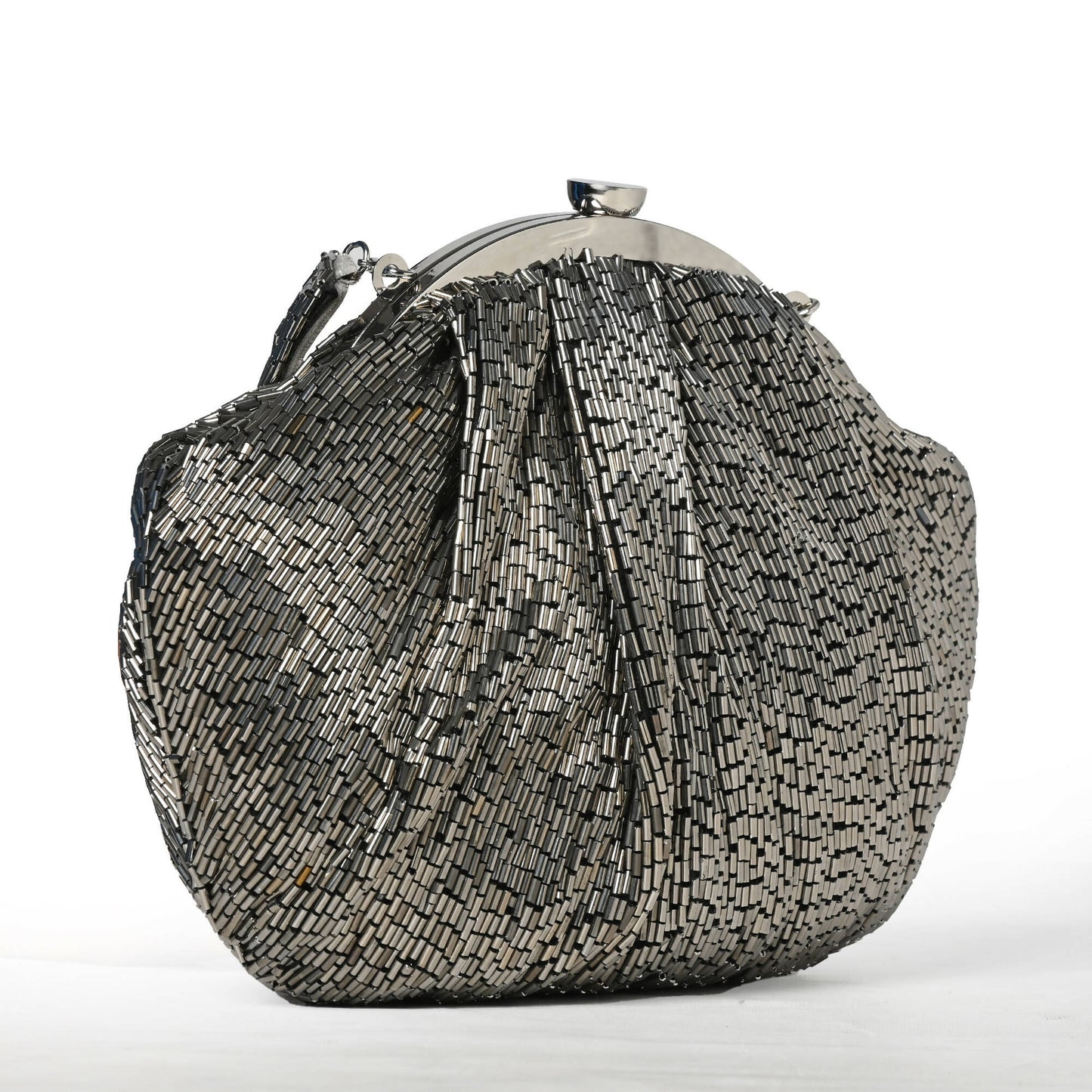 Silver Cutdana Glam Batua Bag