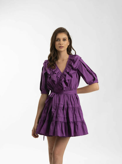 Purple Spring Flared Dress