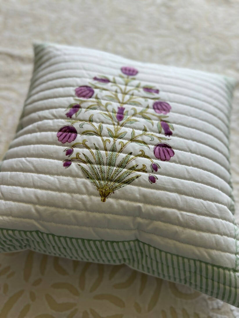 Quilted Cushion Cover| Mystic Meadows