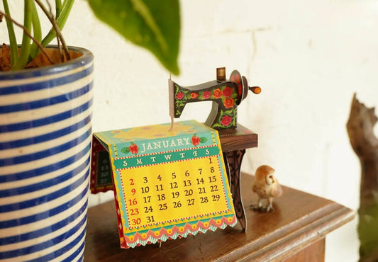 Mini Sewing Machine Desk Calendar 2024 Diy Paper Craft Kit