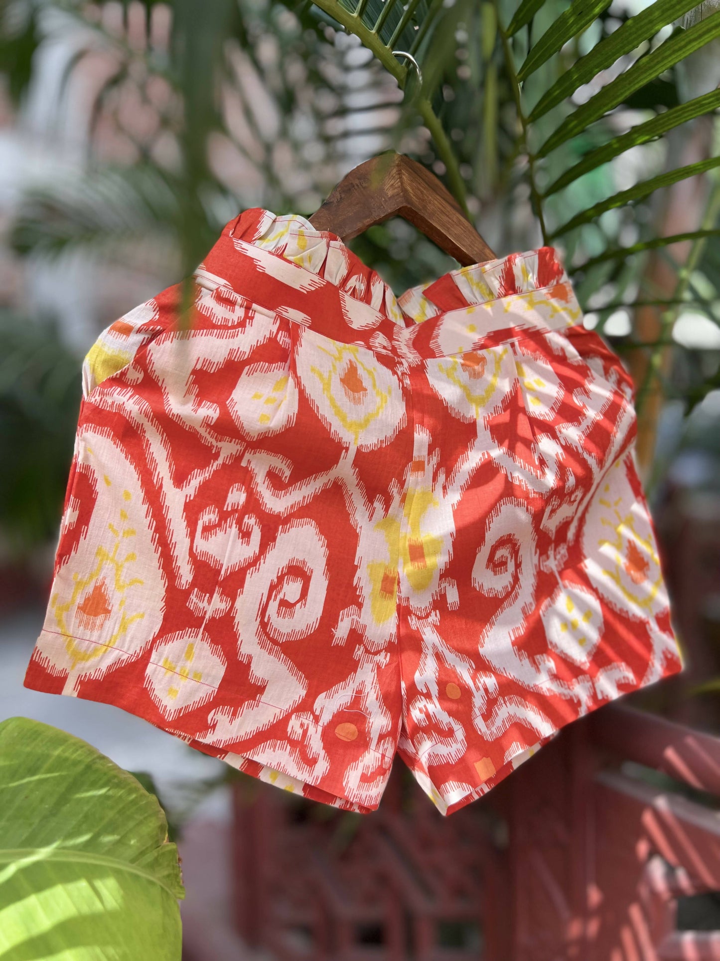 Tangerine Ikat Jacket & Shorts Set