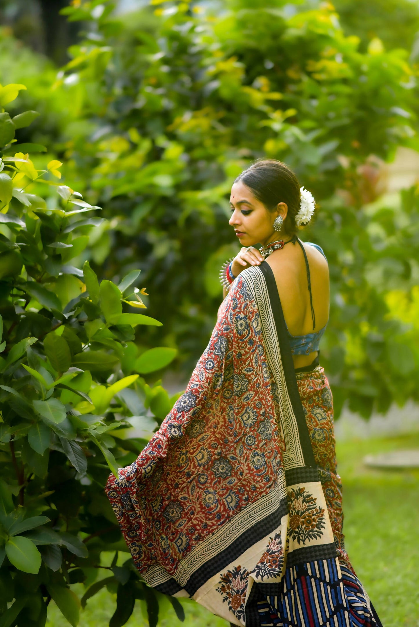 Rosy Affair- Hand Block Print Mulmul Cotton Saree