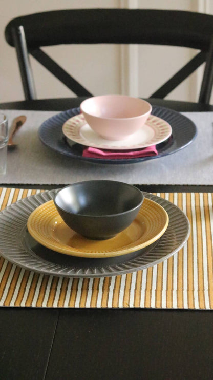 Ochre Mirage Reversible & Wipeable Cotton Placemats