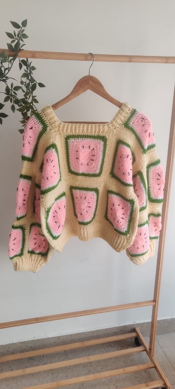 Watermelon Crochet Sweater