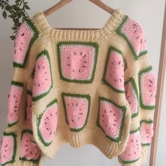 Watermelon Crochet Sweater