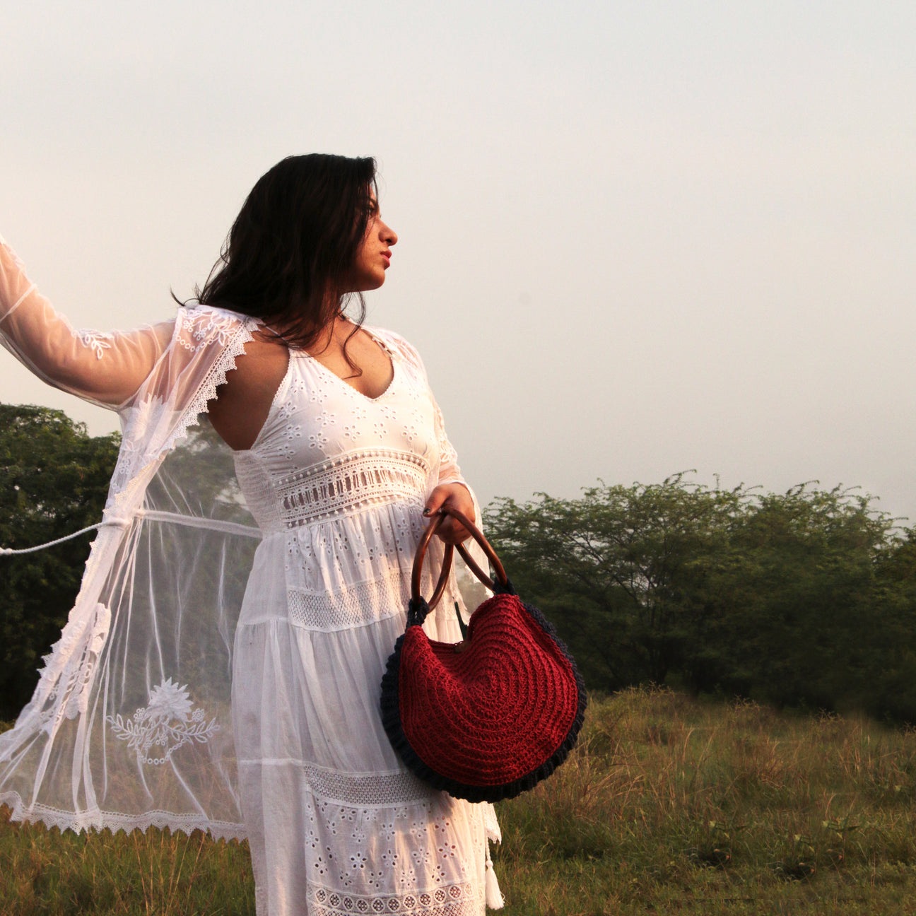 Cotton Handle Crochet Bag