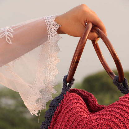 Cotton Handle Crochet Bag