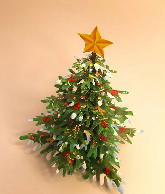 Paper Christmas Tree With Fairy Lights: Diy Paper Craft Kit: 2-In-1 Design