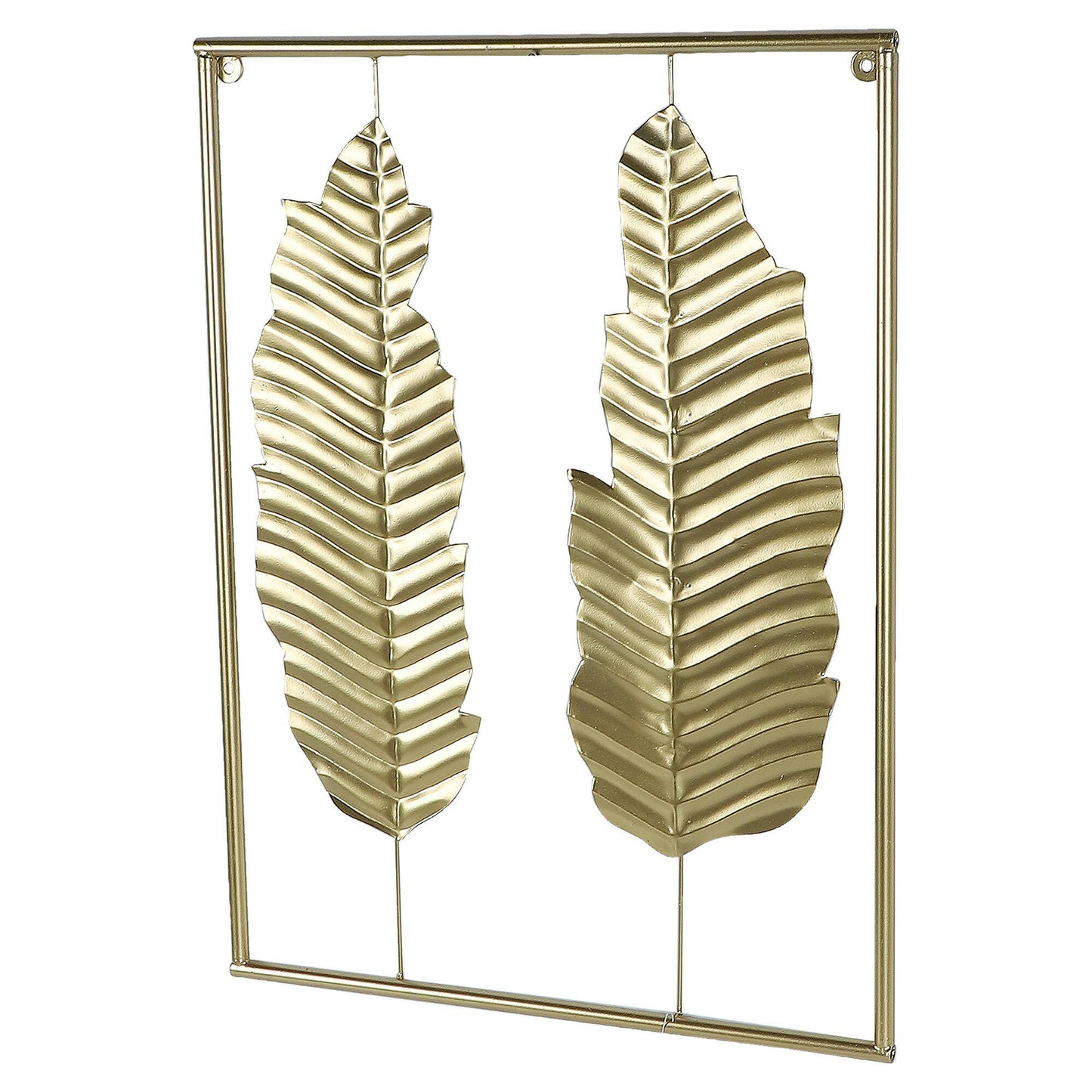 Gold Rectangular Leaves Wall Decor Set of 3