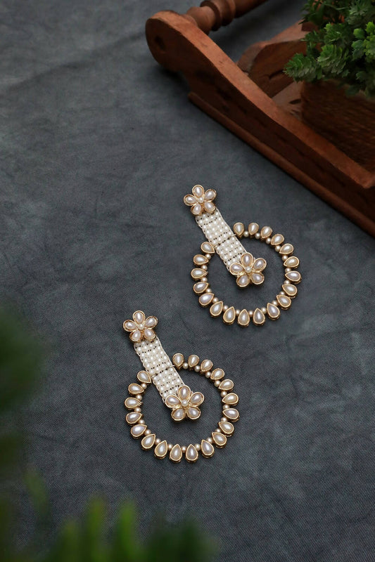 Pearl Flower Dangler Earrings