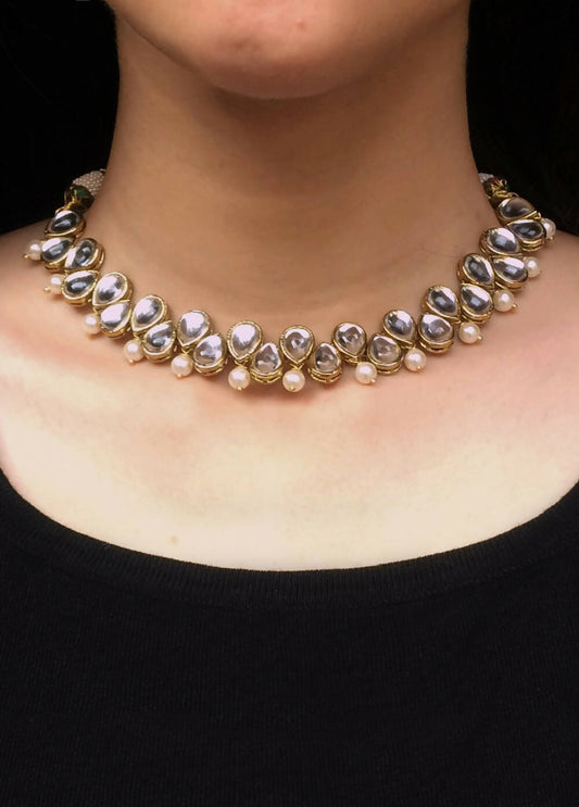 Kundan and Pearl Necklace - Small