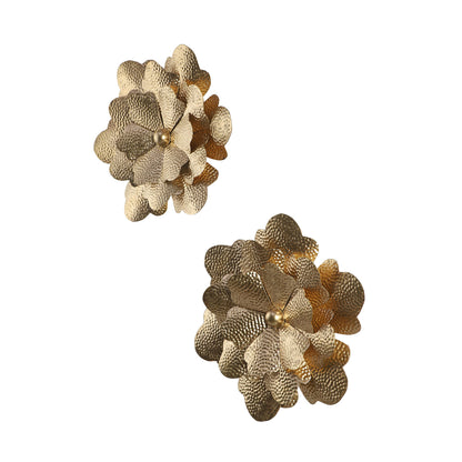 Gold Hammered Flower Wall Decor Set of 2