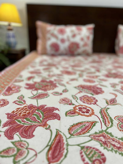 King Size | 90*108 Inches | Pink Floral