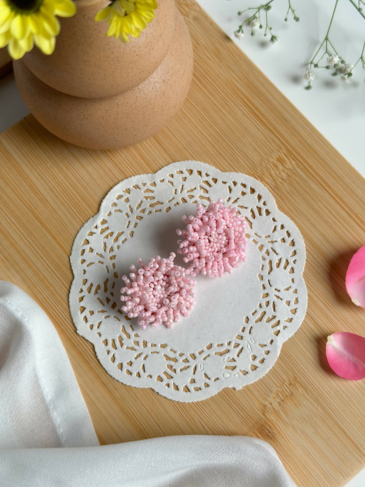 Beaded Hand Embroidered Earrings