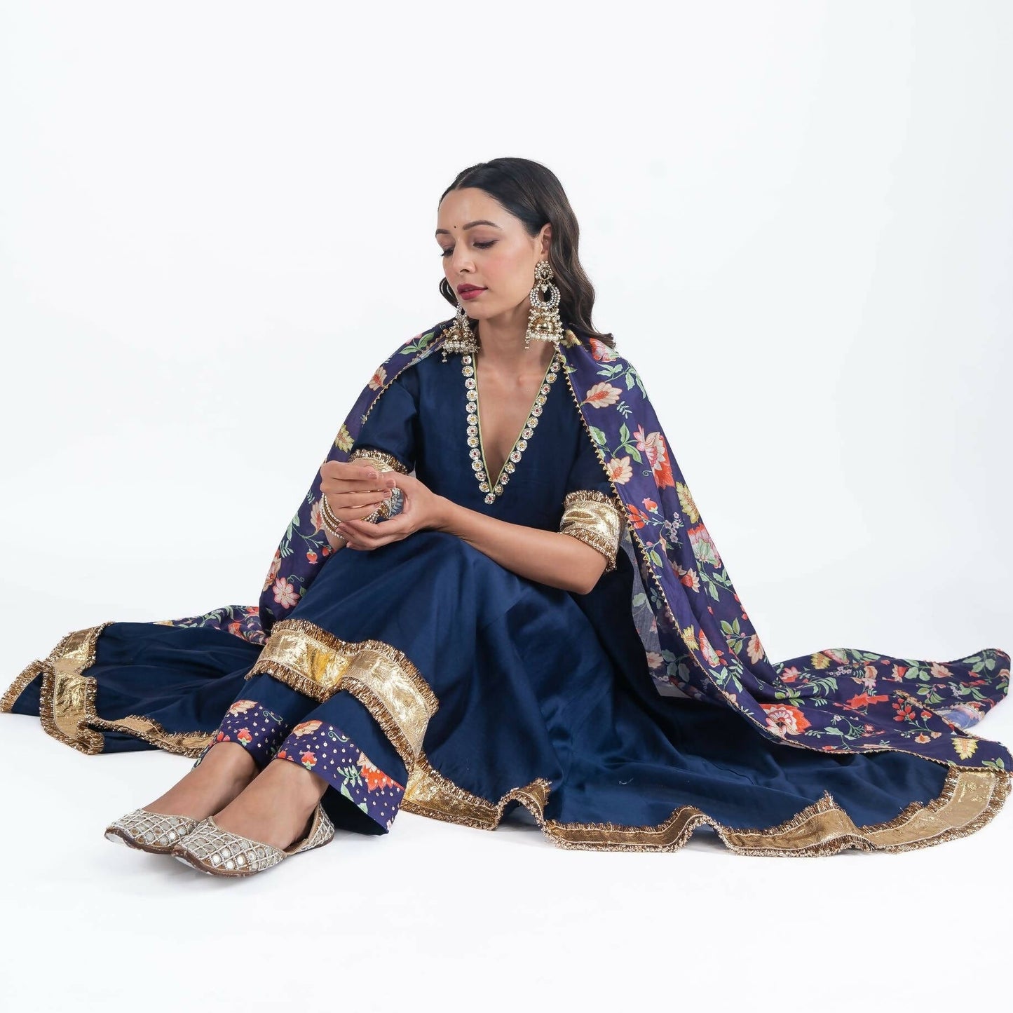 Neelam Navy Blue Anarkali Set