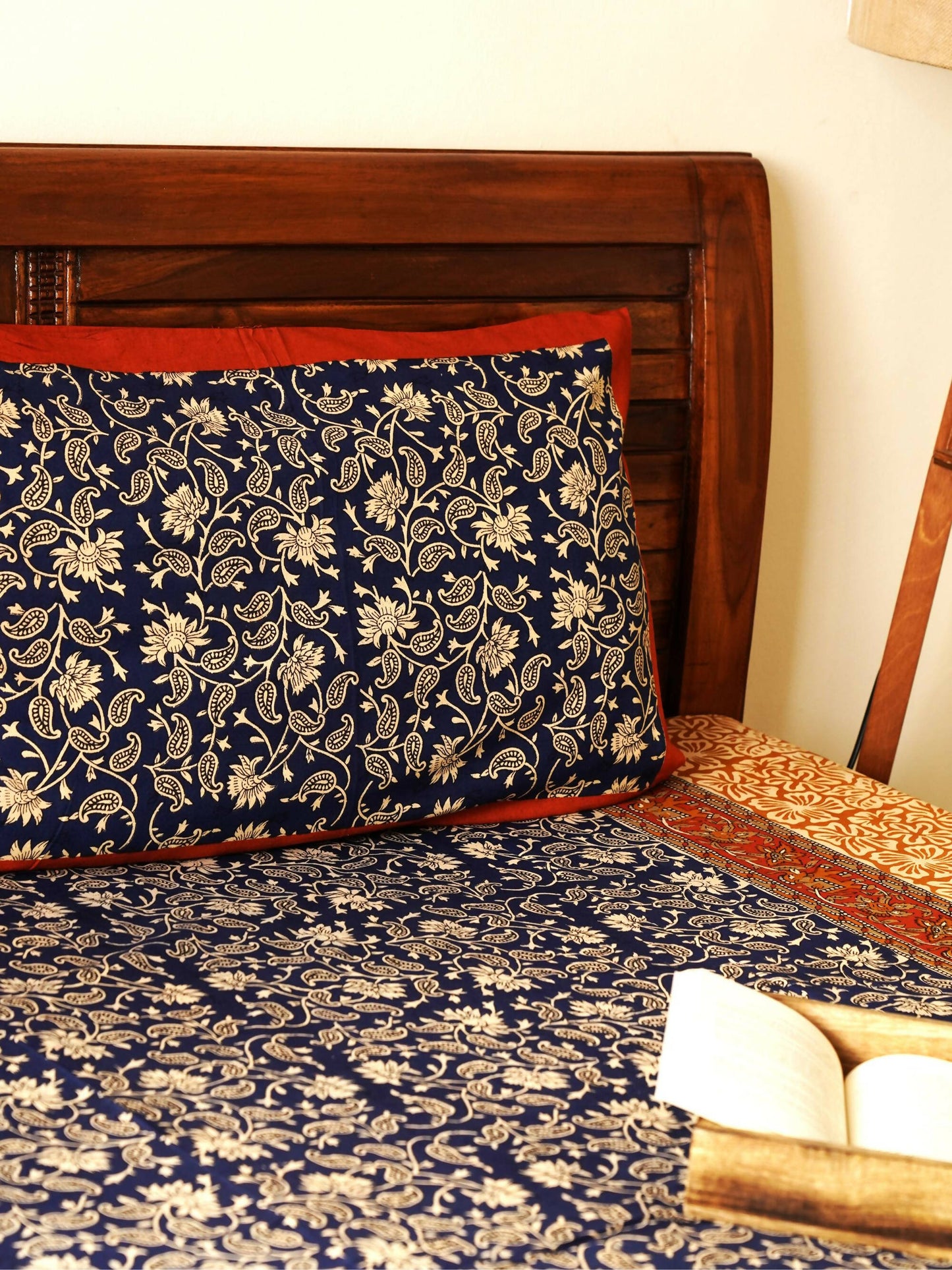 Blue Kalamkari Bedsheet