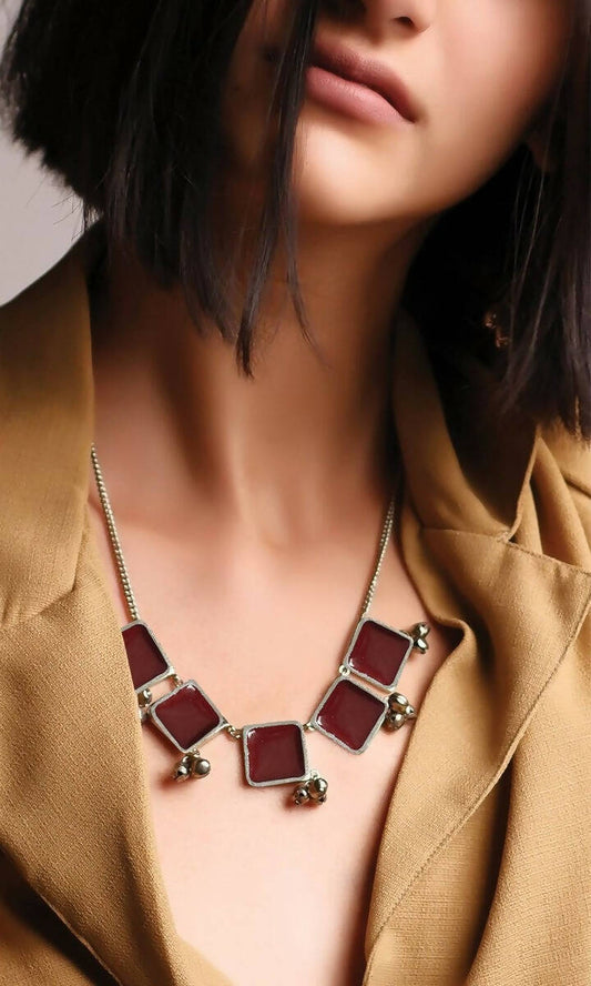 Square Long Necklace