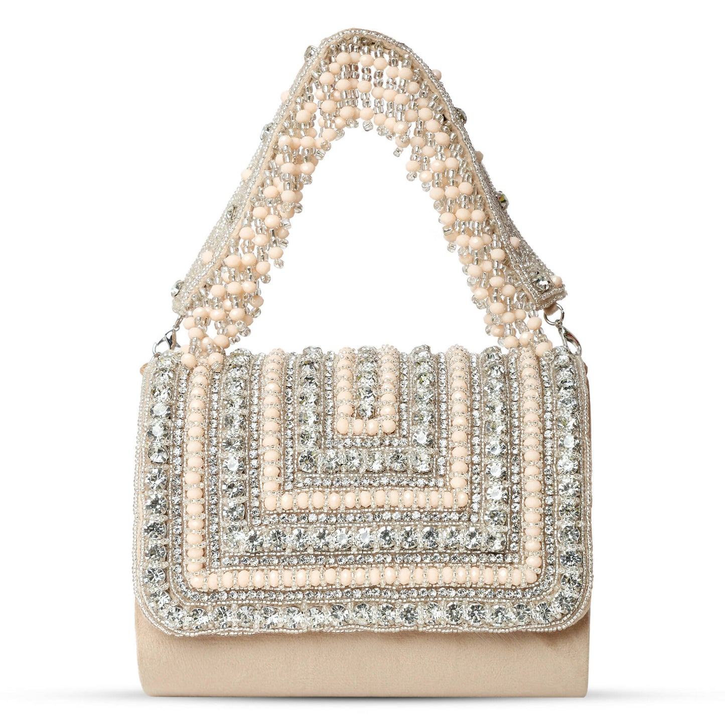 Beige Stone Flap Bag: Timeless Sophistication