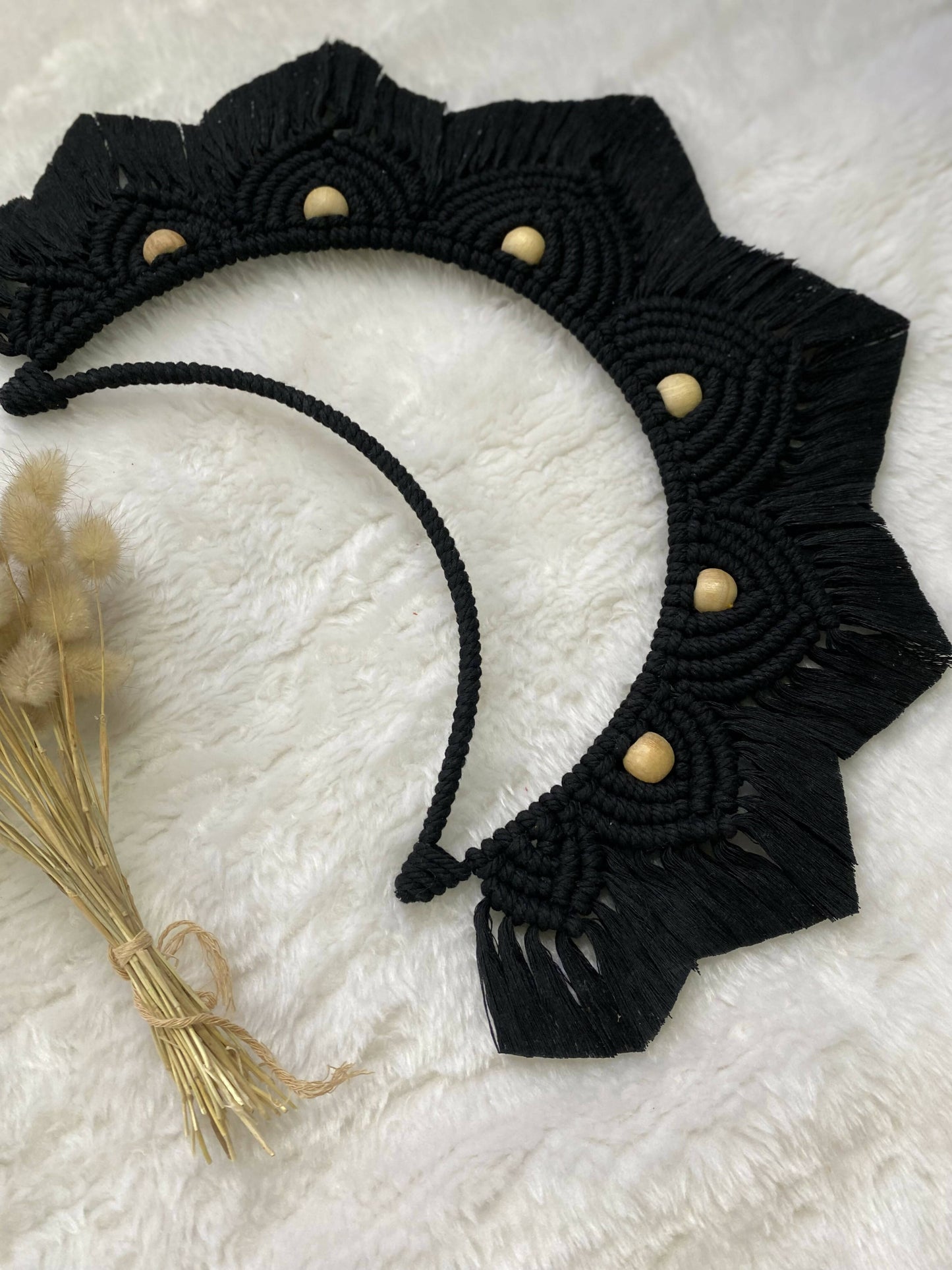 Crescent Macrame Moon Hanging